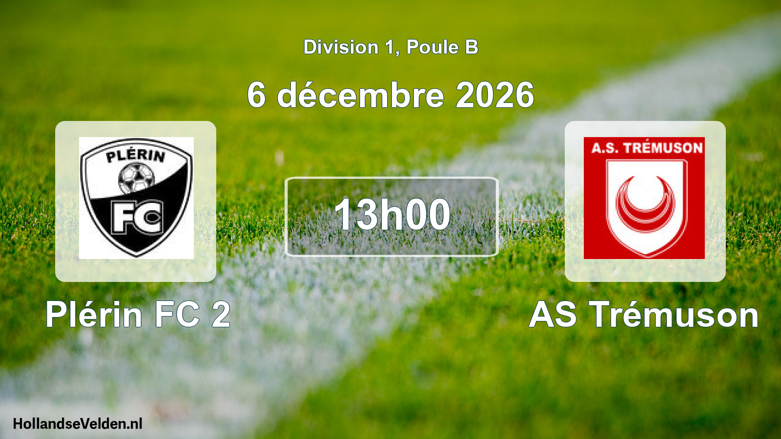 Geplande wedstrijd: Plérin FC 2 - AS Trémuson (6 december 2026)