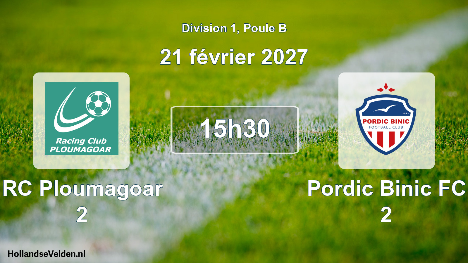 Match programmé: RC Ploumagoar 2 - Pordic Binic FC 2 (21 février 2027)