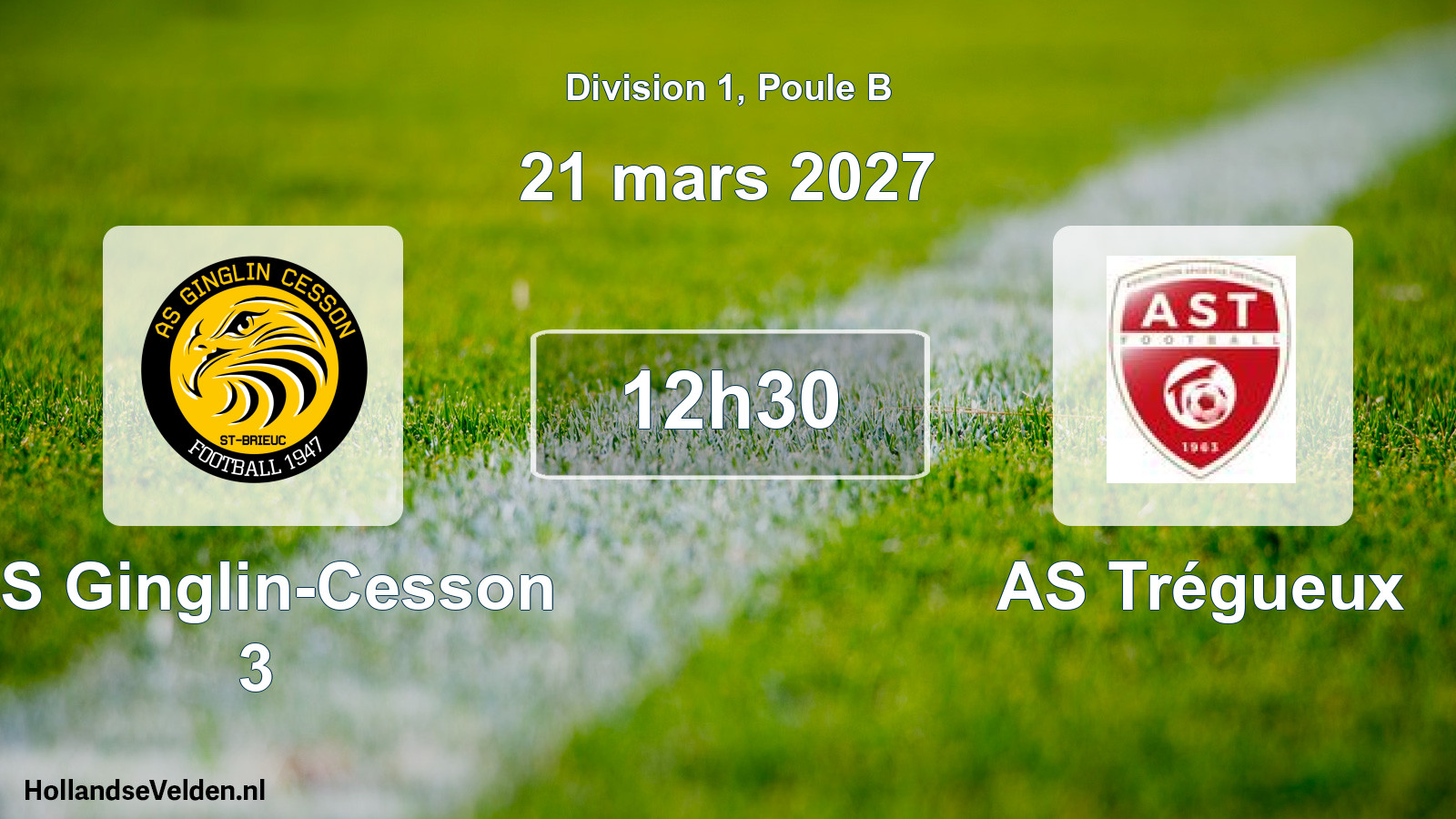 Match programmé: AS Ginglin-Cesson 3 - AS Trégueux (21 mars 2027)