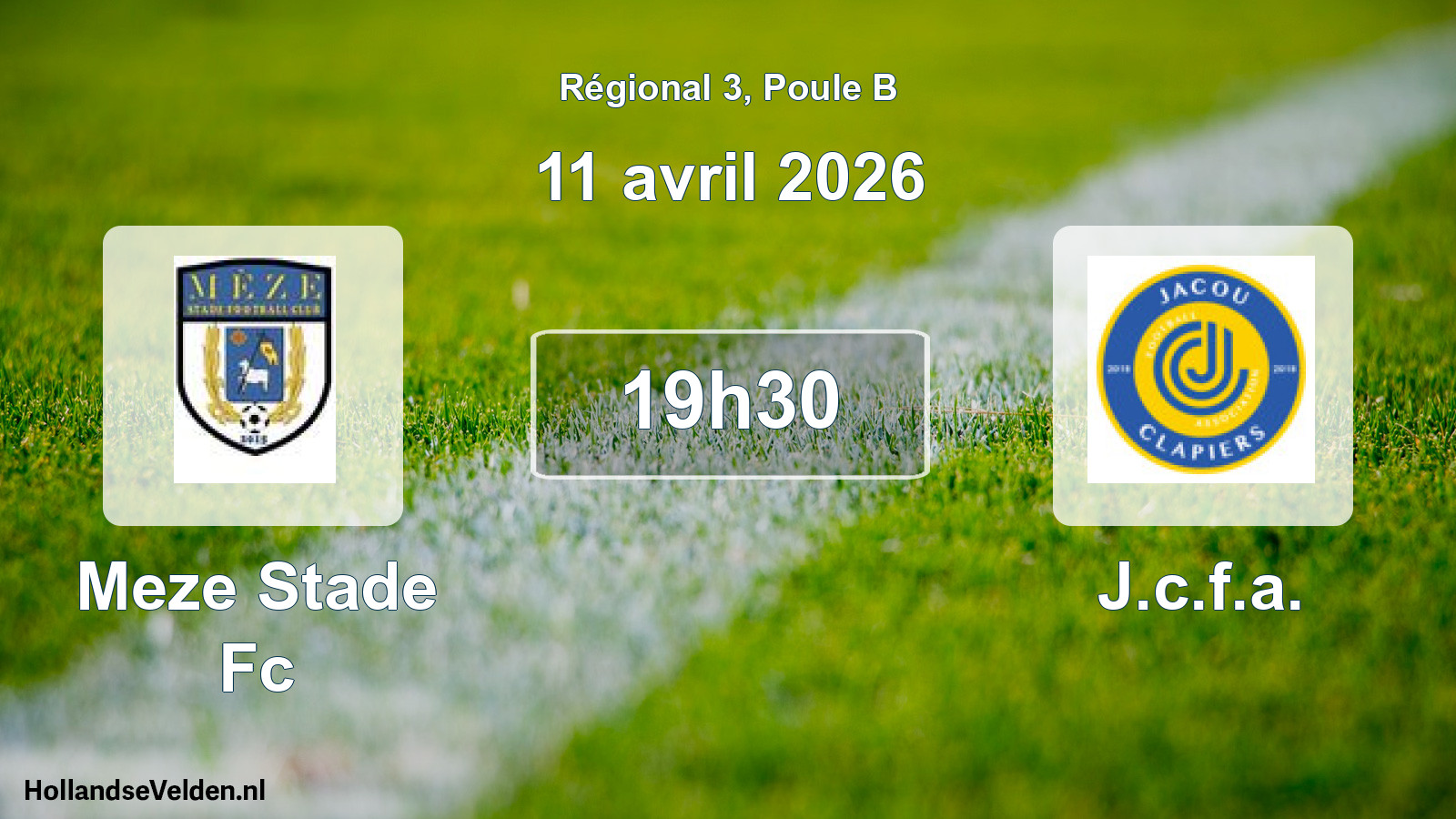 Geplande wedstrijd: Meze Stade Fc - J.c.f.a. (11 avril 2026)