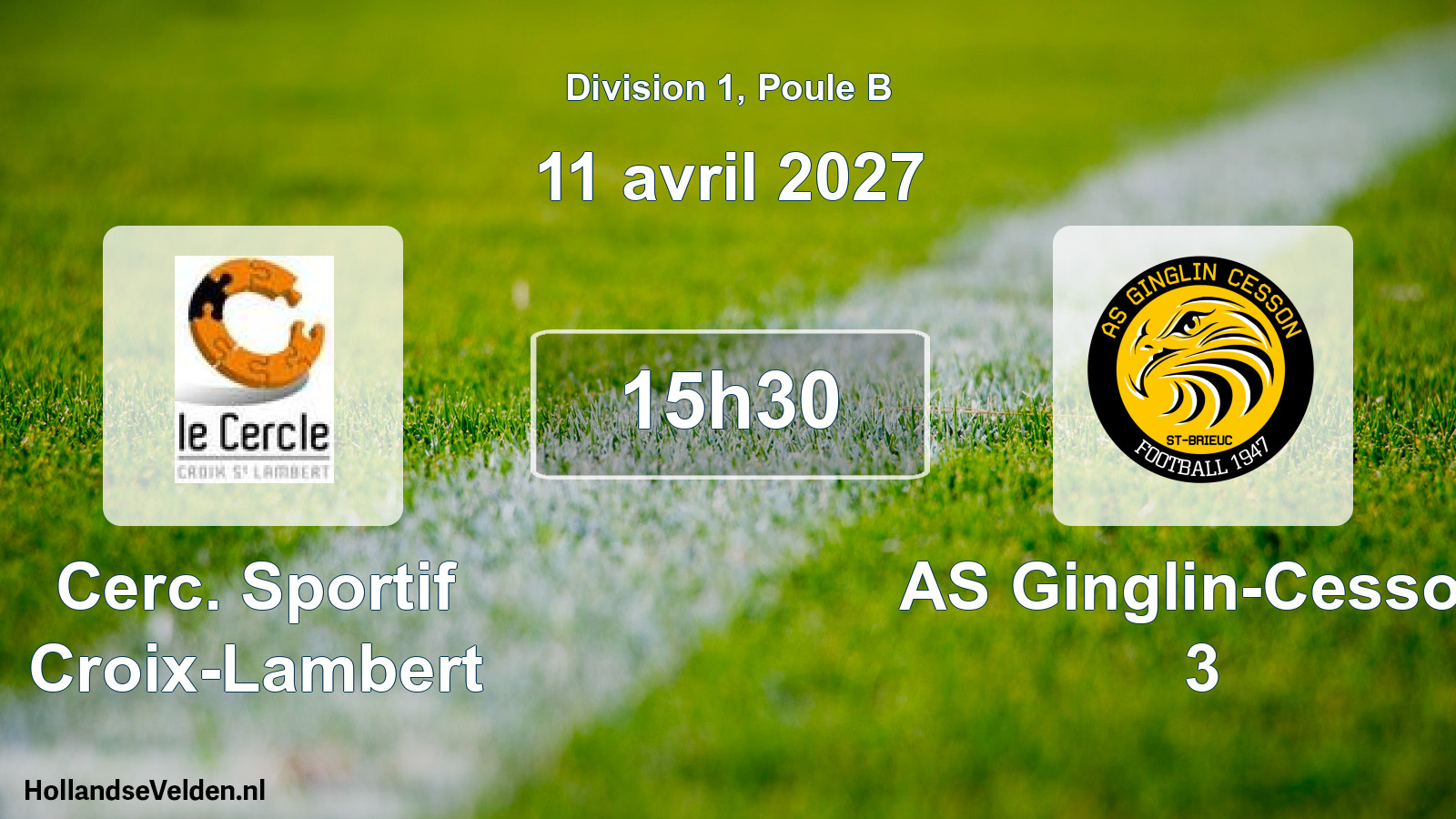 Match programmé: Cerc. Sportif Croix-Lambert - AS Ginglin-Cesson 3 (11 avril 2027)