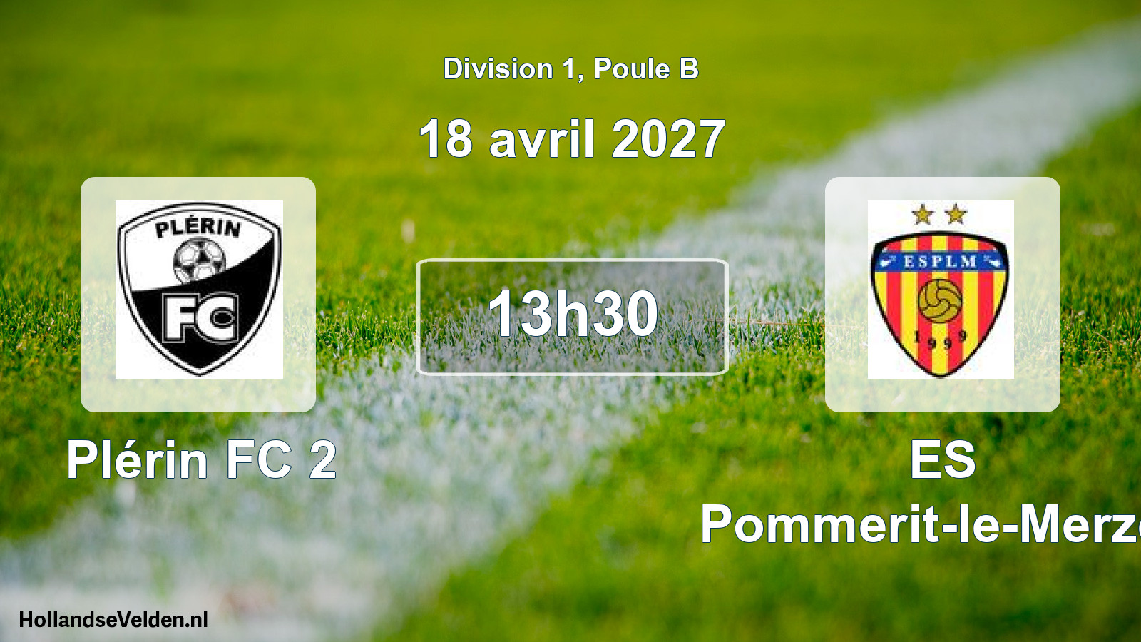 Match programmé: Plérin FC 2 - ES Pommerit-le-Merzer (18 avril 2027)