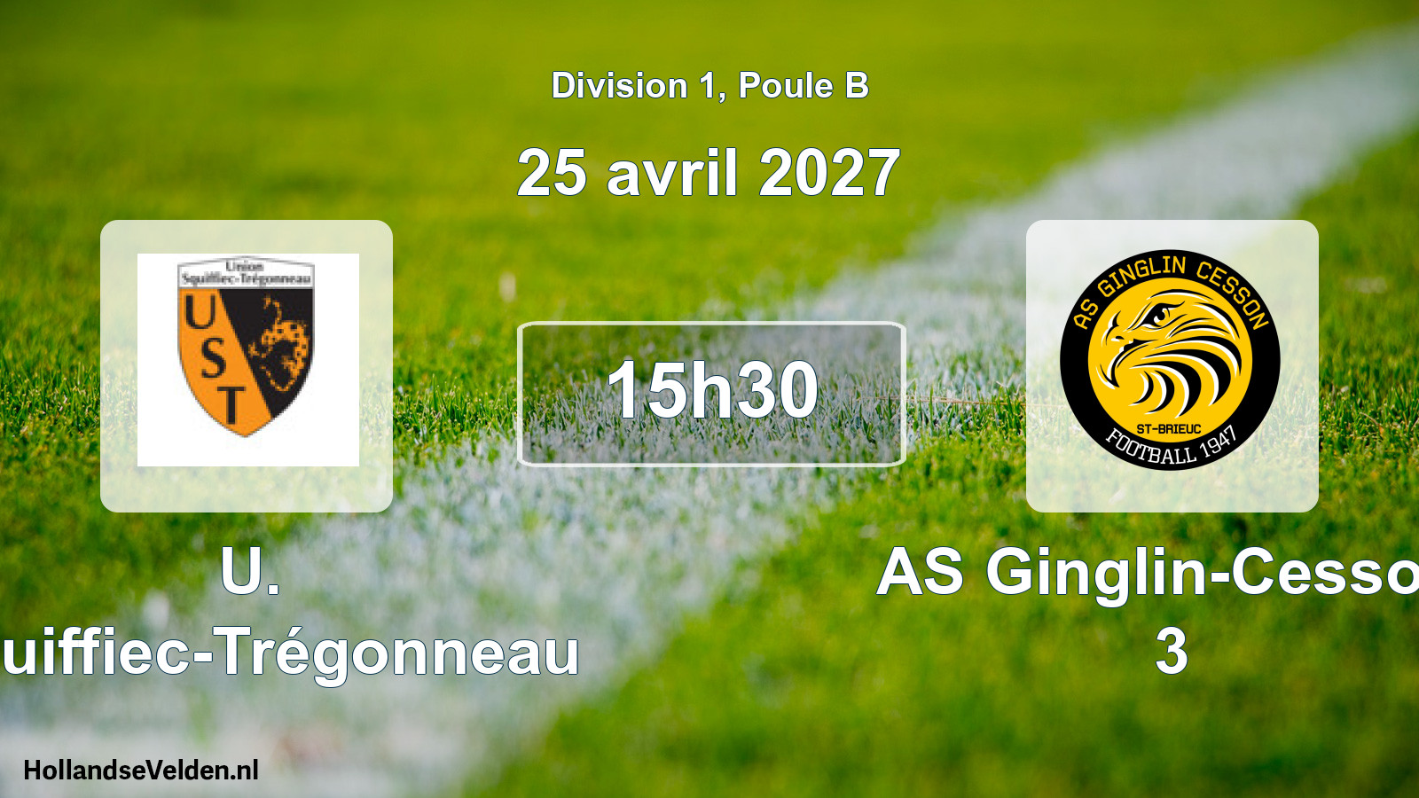 Match programmé: U. Squiffiec-Trégonneau - AS Ginglin-Cesson 3 (25 avril 2027)