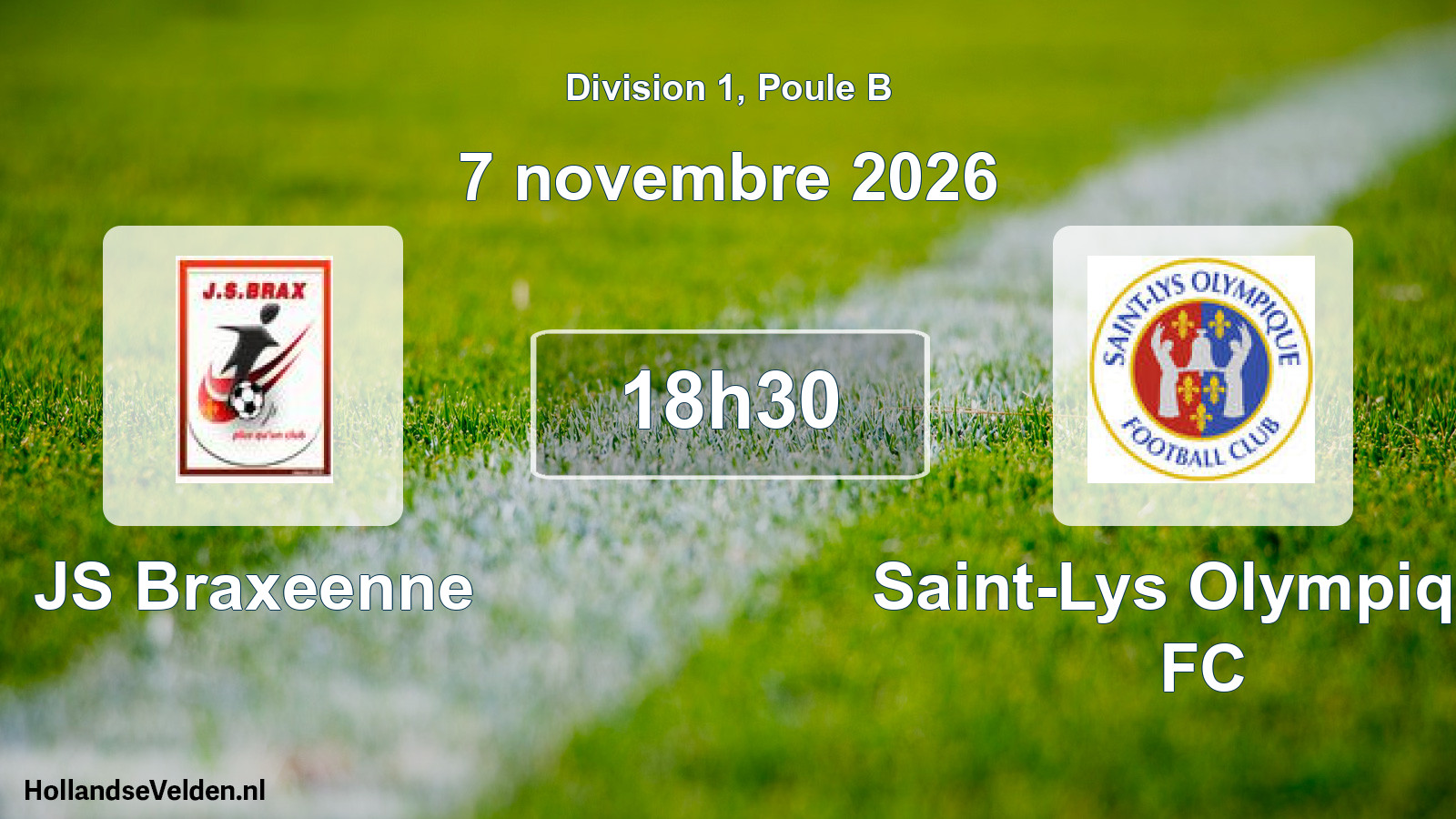 Match programmé: JS Braxeenne - Saint-Lys Olympique FC (7 novembre 2026)