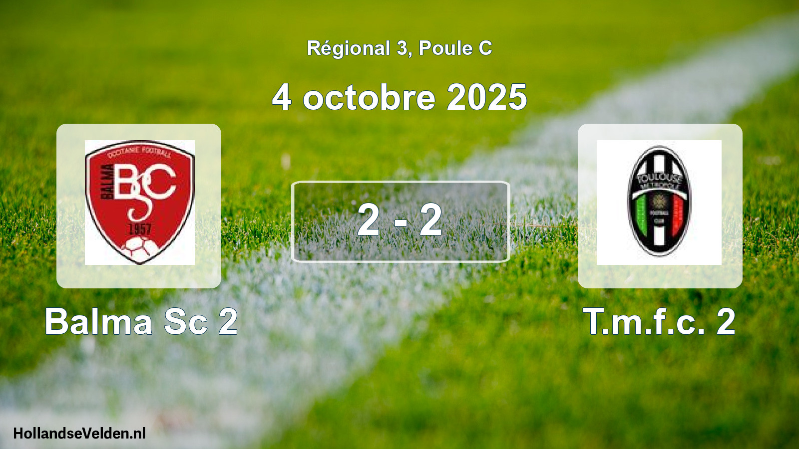 Total number of matches played: Balma Sc 2 - T.m.f.c. 2 2 - 2 (4 October 2025)
