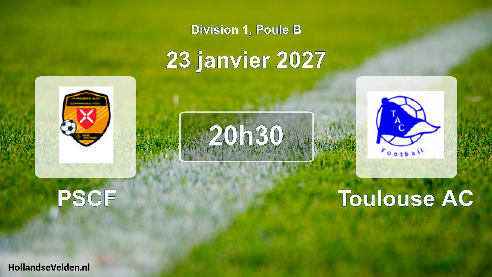 Match programmé: PSCF - Toulouse AC (23 janvier 2027)
