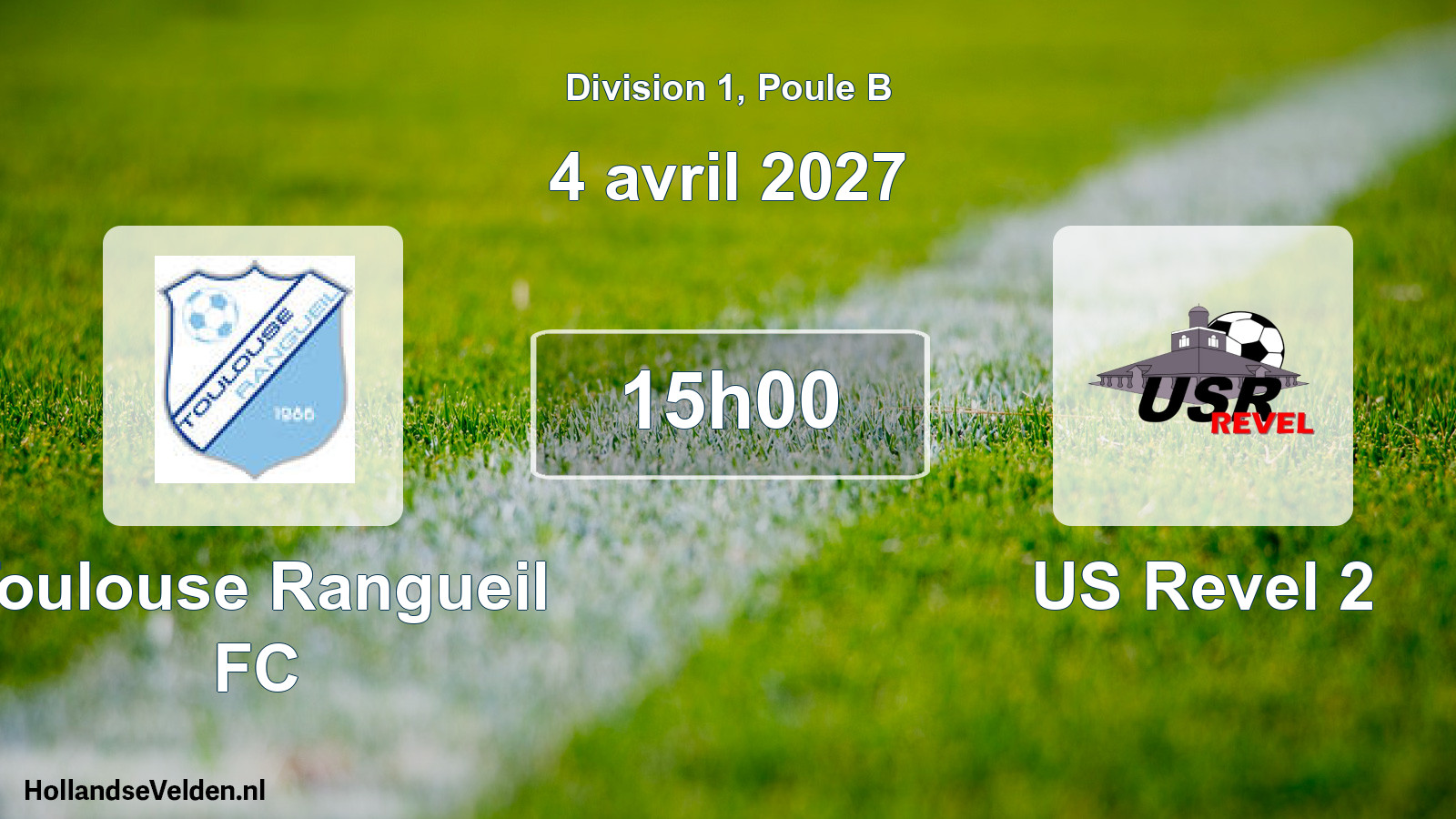 Match programmé: Toulouse Rangueil FC - US Revel 2 (4 avril 2027)