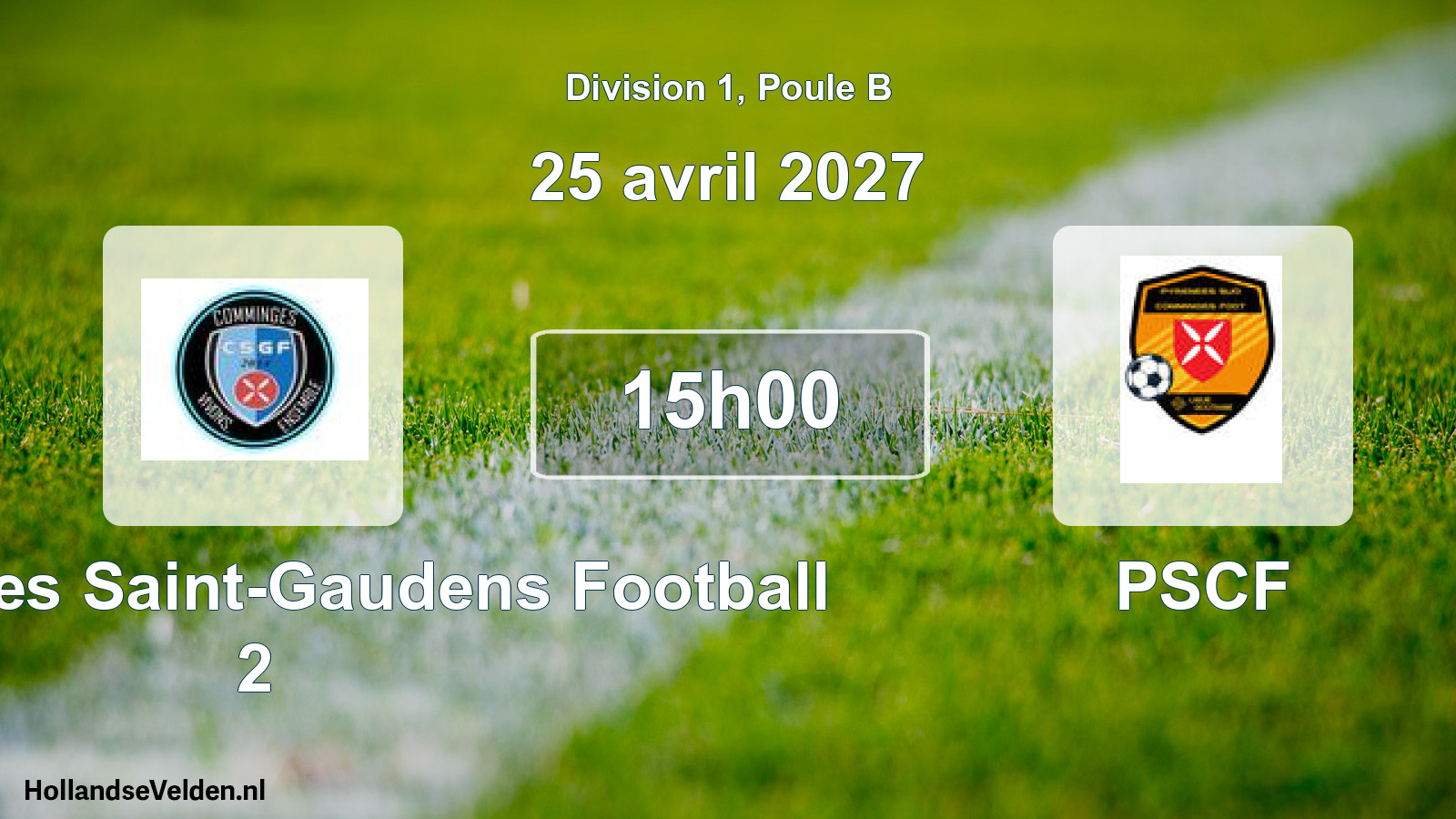 Match programmé: Comminges Saint-Gaudens Football 2 - PSCF (25 avril 2027)