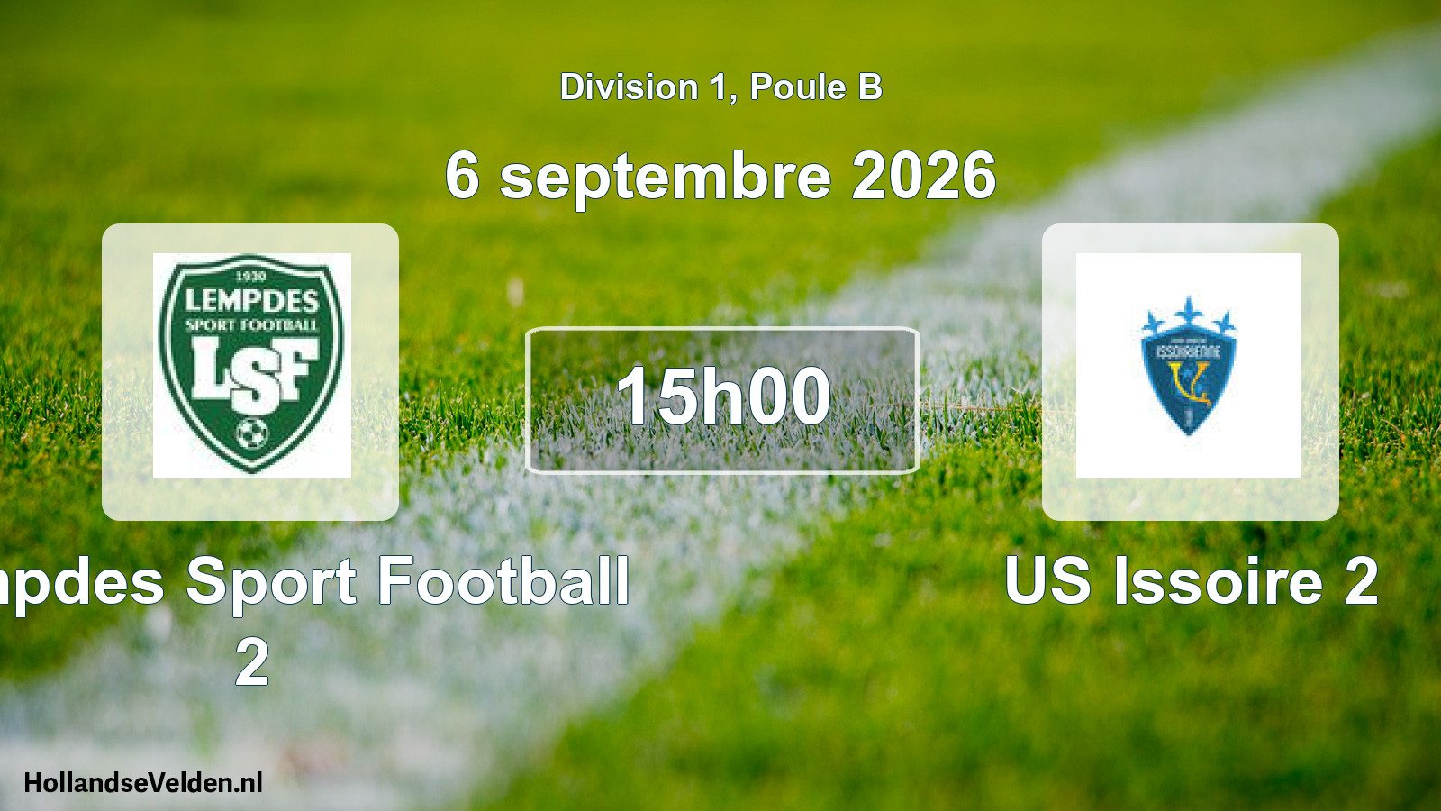 Match programmé: Lempdes Sport Football 2 - US Issoire 2 (6 septembre 2026)