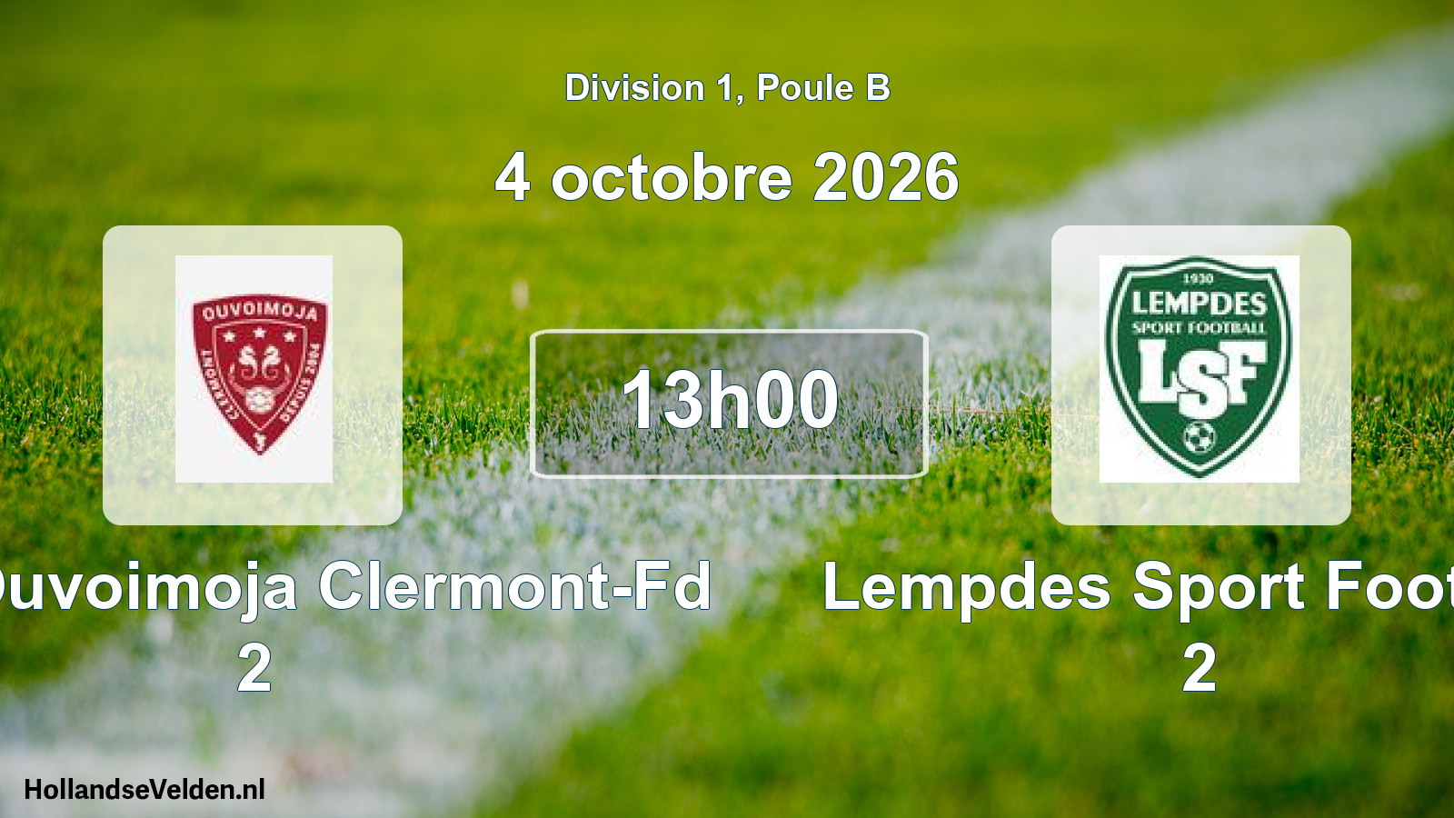 Geplande wedstrijd: ASC Ouvoimoja Clermont-Fd 2 - Lempdes Sport Football 2 (4 oktober 2026)