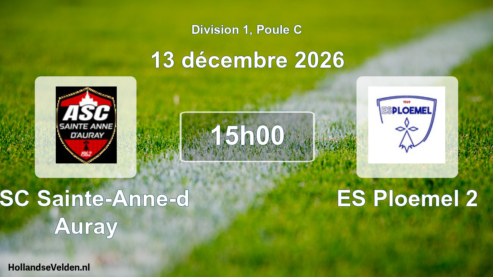 Match programmé: ASC Sainte-Anne-d Auray - ES Ploemel 2 (13 décembre 2026)