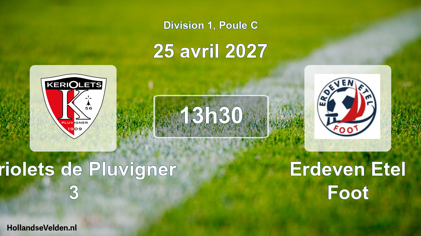 Match programmé: Keriolets de Pluvigner 3 - Erdeven Etel Foot (25 avril 2027)