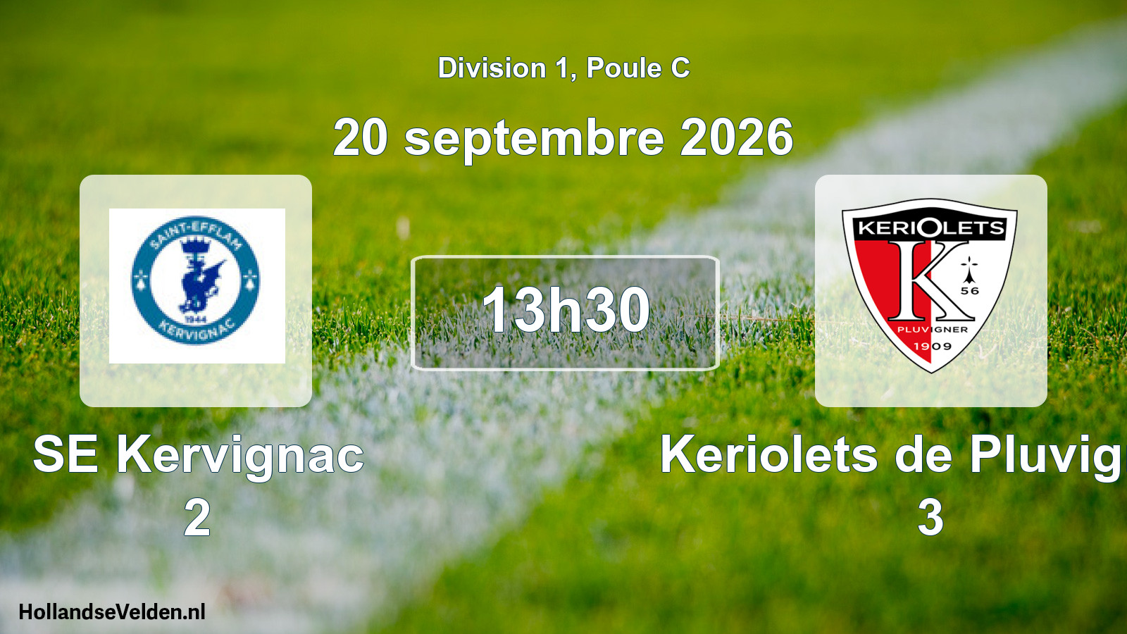 Geplande wedstrijd: SE Kervignac 2 - Keriolets de Pluvigner 3 (20 september 2026)