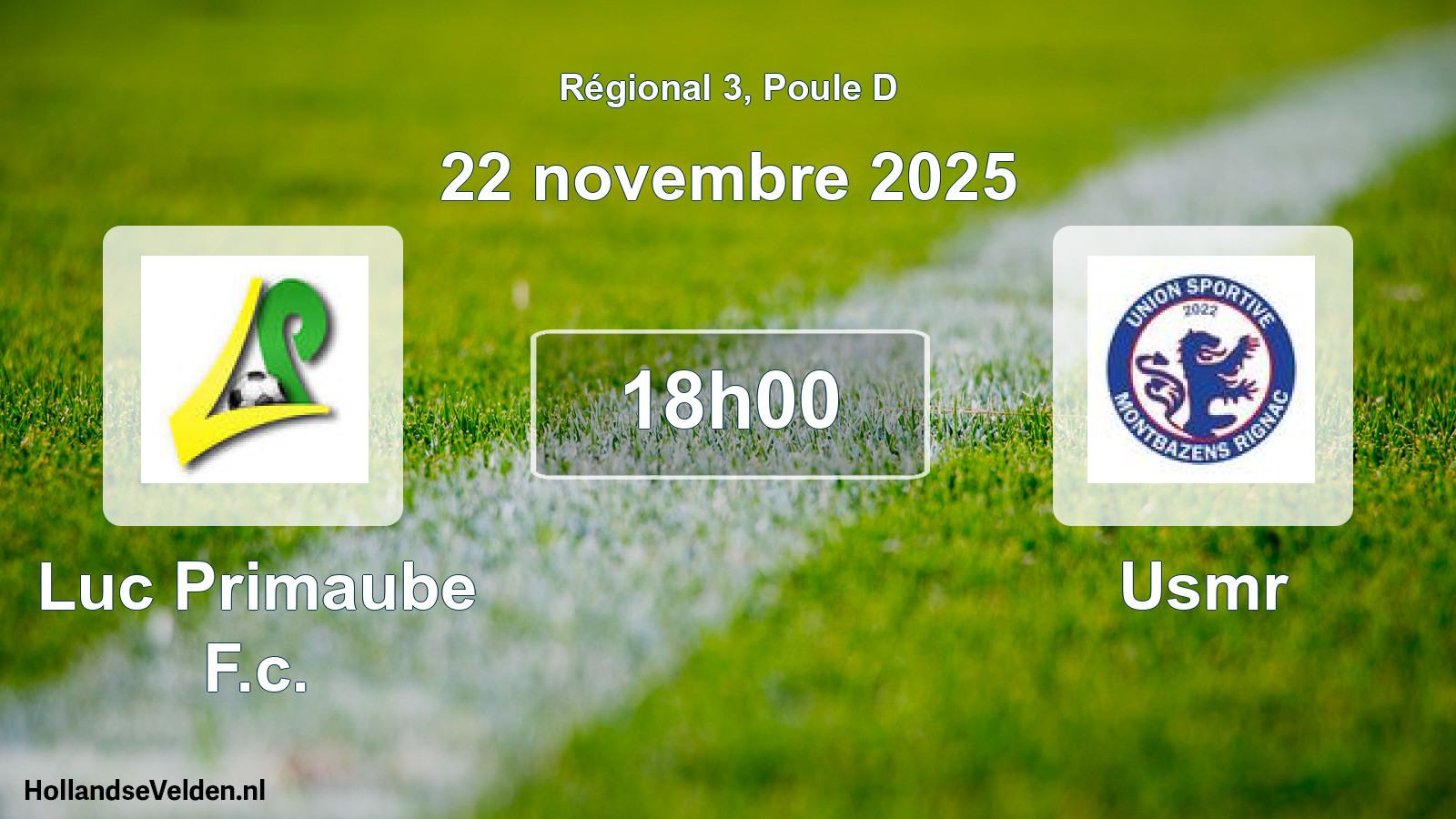 Geplande wedstrijd: Luc Primaube F.c. - Usmr (22 november 2025)