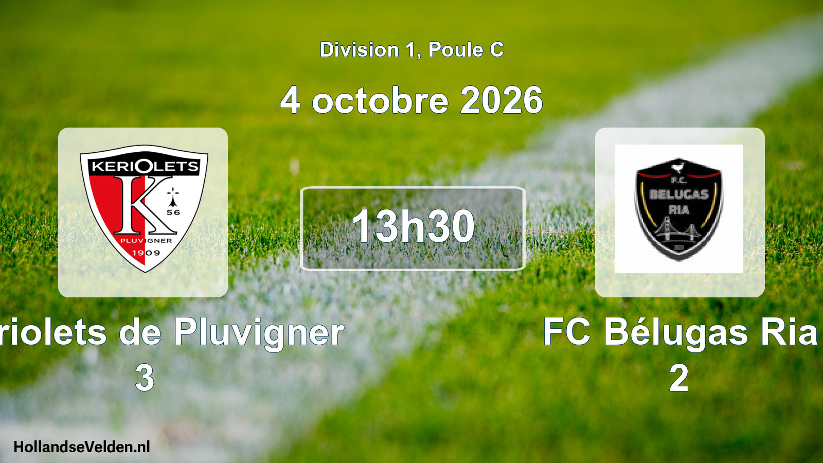 Match programmé: Keriolets de Pluvigner 3 - FC Bélugas Ria 2 (4 octobre 2026)