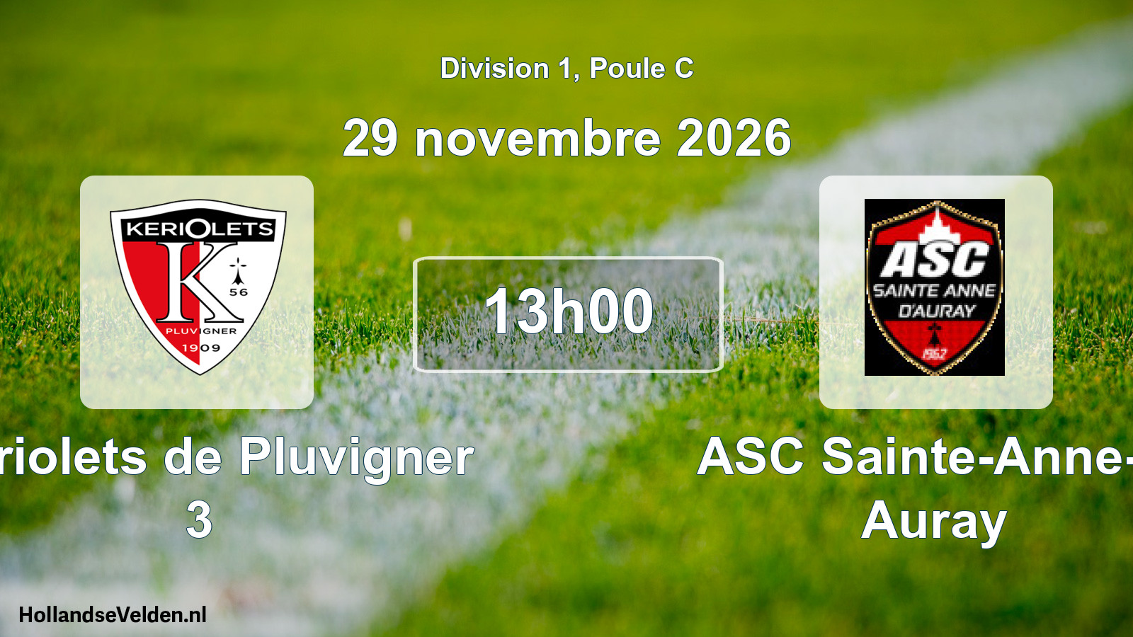 Geplande wedstrijd: Keriolets de Pluvigner 3 - ASC Sainte-Anne-d Auray (29 november 2026)