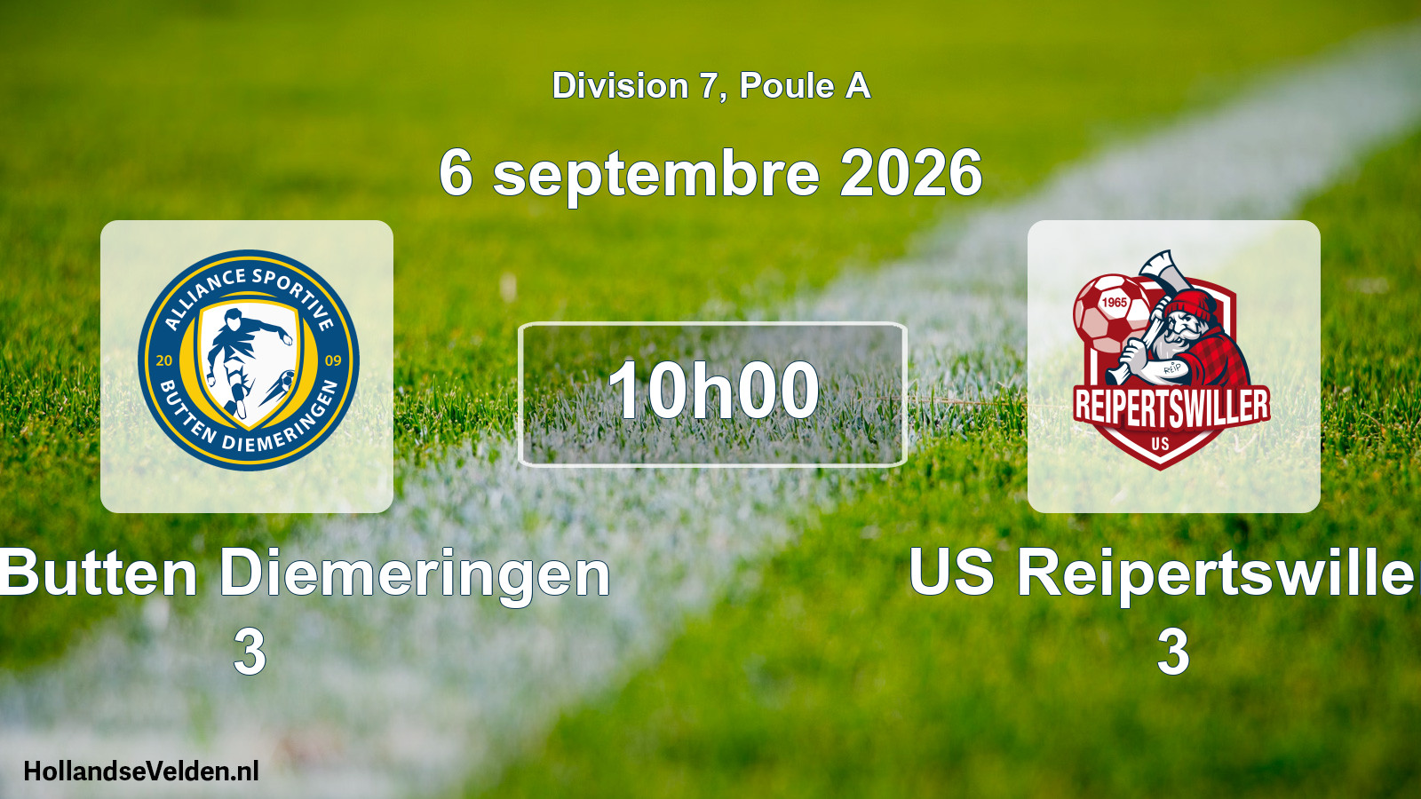 Scheduled Match: AS Butten Diemeringen 3 - US Reipertswiller 3 (6 September 2026)