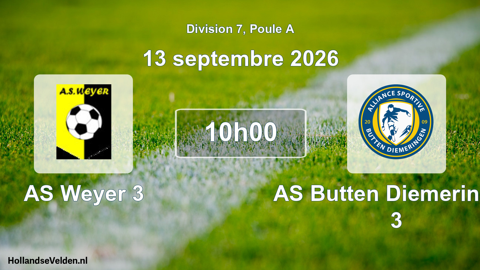 Match programmé: AS Weyer 3 - AS Butten Diemeringen 3 (13 septembre 2026)