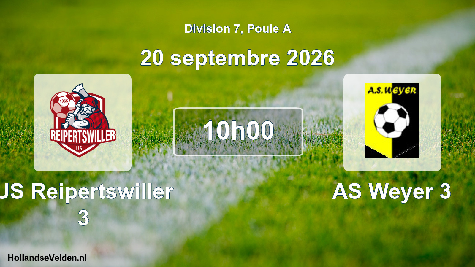 Scheduled Match: US Reipertswiller 3 - AS Weyer 3 (20 September 2026)