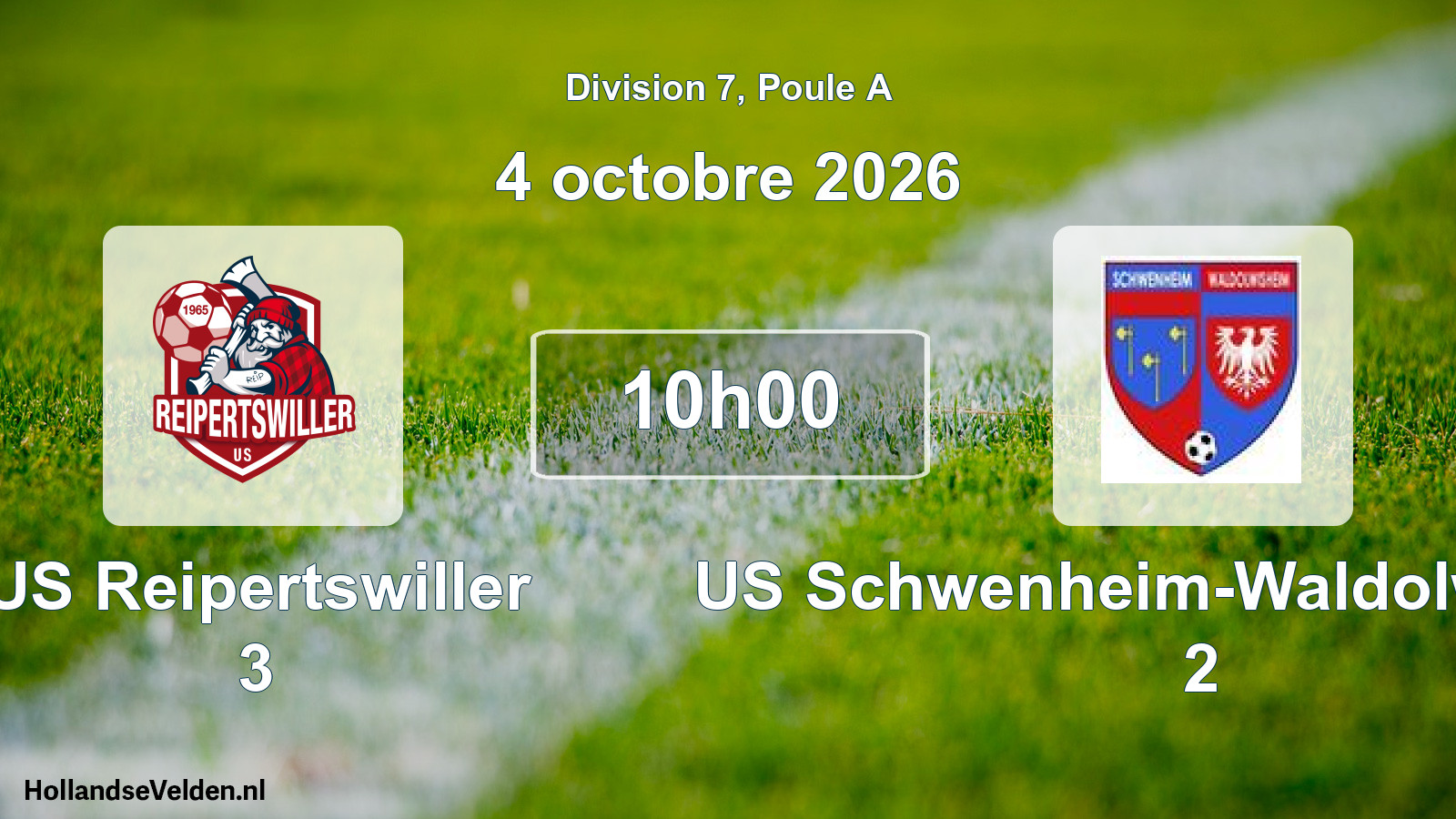 Match programmé: US Reipertswiller 3 - US Schwenheim-Waldolwisheim 2 (4 octobre 2026)
