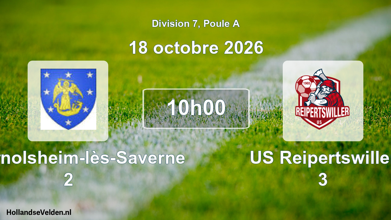 Scheduled Match: FC Ernolsheim-lès-Saverne 2 - US Reipertswiller 3 (18 October 2026)