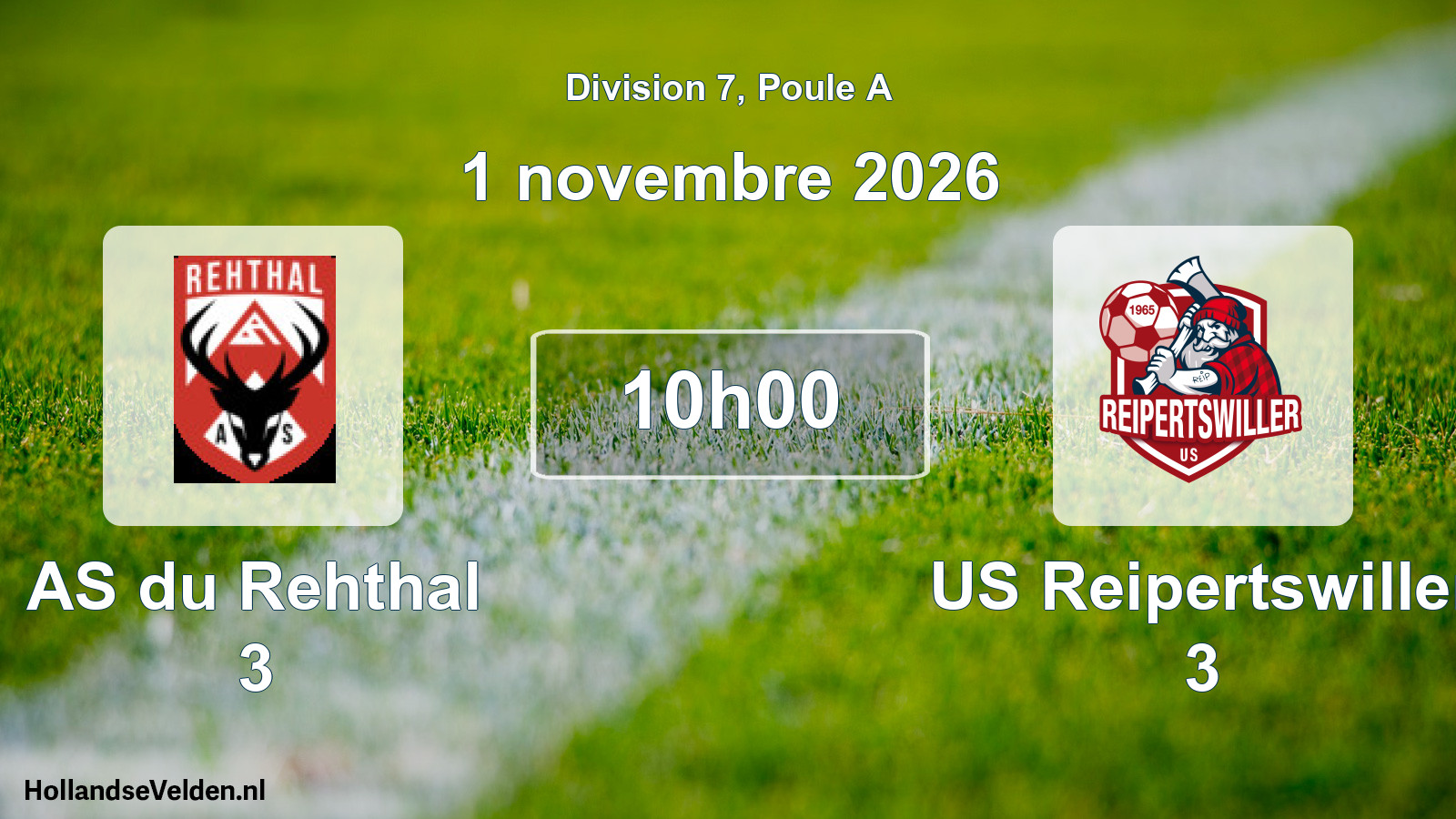 Scheduled Match: AS du Rehthal 3 - US Reipertswiller 3 (1 November 2026)