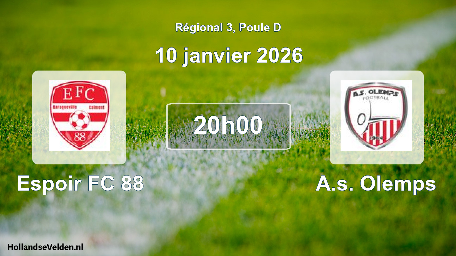 Geplande wedstrijd: Espoir FC 88 - A.s. Olemps (10 januari 2026)