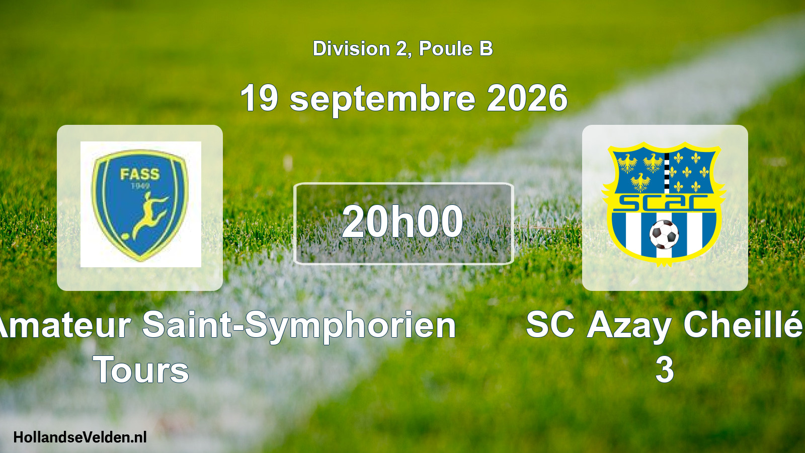 Match programmé: Football Amateur Saint-Symphorien Tours - SC Azay Cheillé 3 (19 septembre 2026)