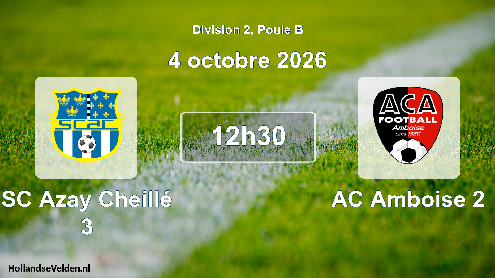 Match programmé: SC Azay Cheillé 3 - AC Amboise 2 (4 octobre 2026)