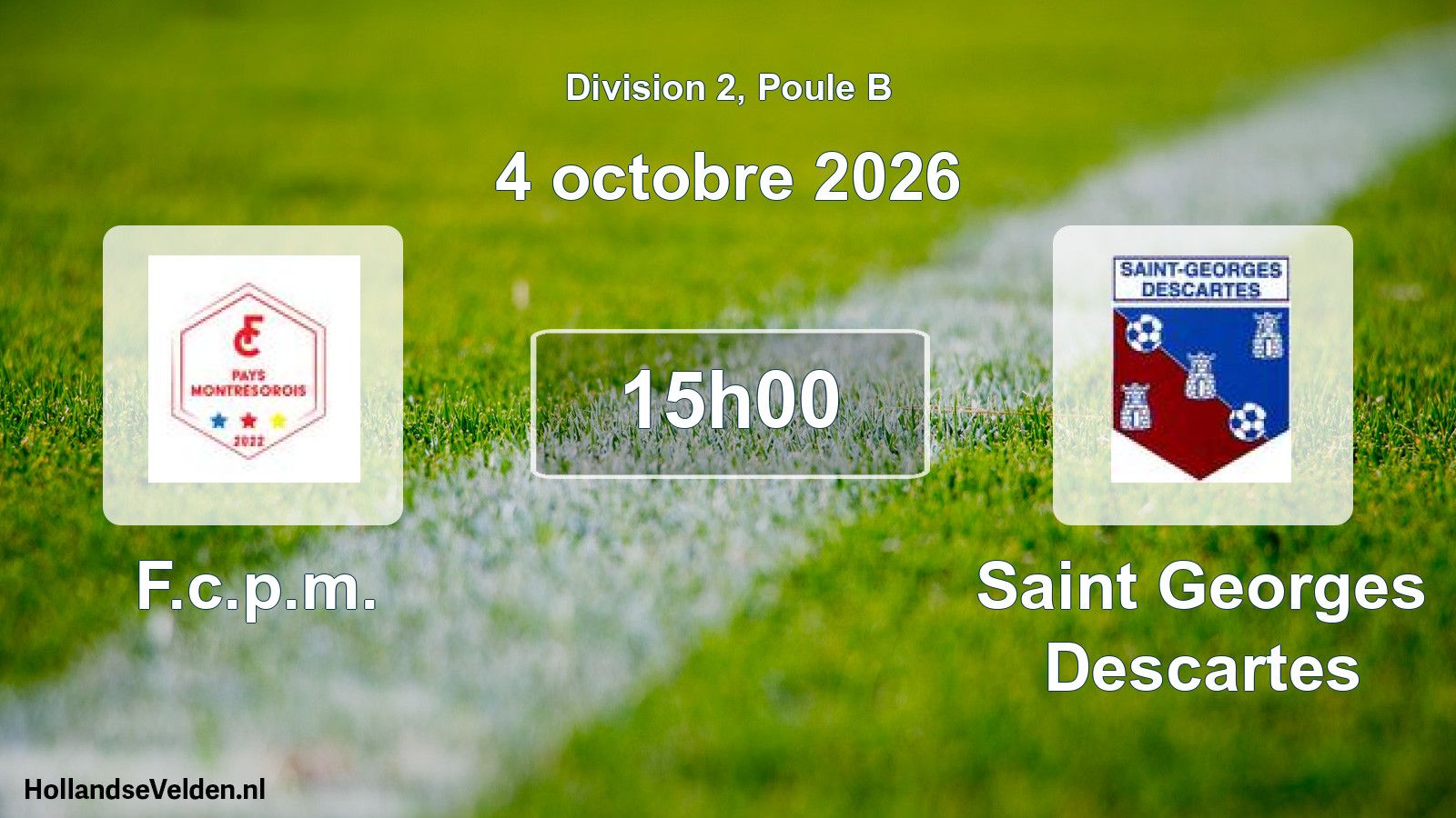 Match programmé: F.c.p.m. - Saint Georges Descartes (4 octobre 2026)