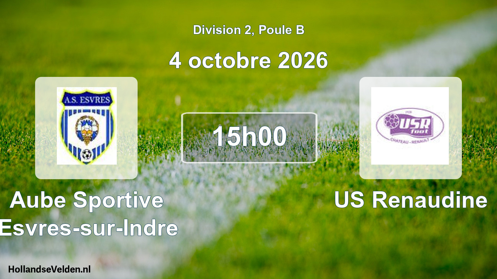 Match programmé: Aube Sportive Esvres-sur-Indre - US Renaudine (4 octobre 2026)