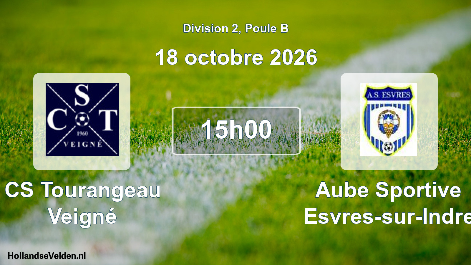 Match programmé: CS Tourangeau Veigné - Aube Sportive Esvres-sur-Indre (18 octobre 2026)