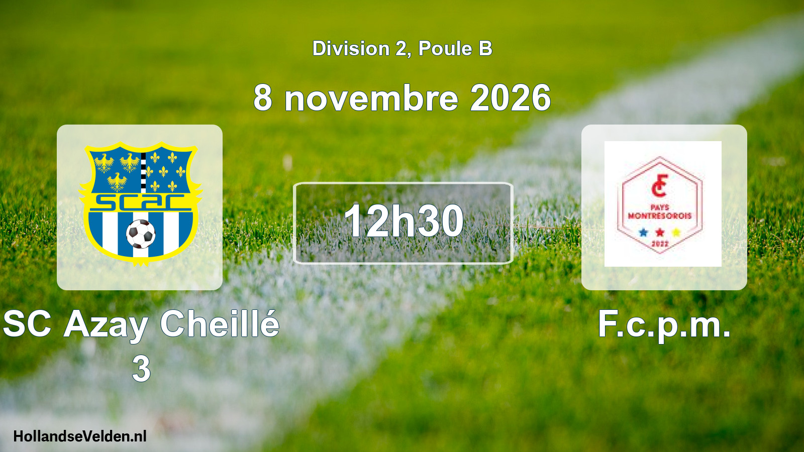 Match programmé: SC Azay Cheillé 3 - F.c.p.m. (8 novembre 2026)