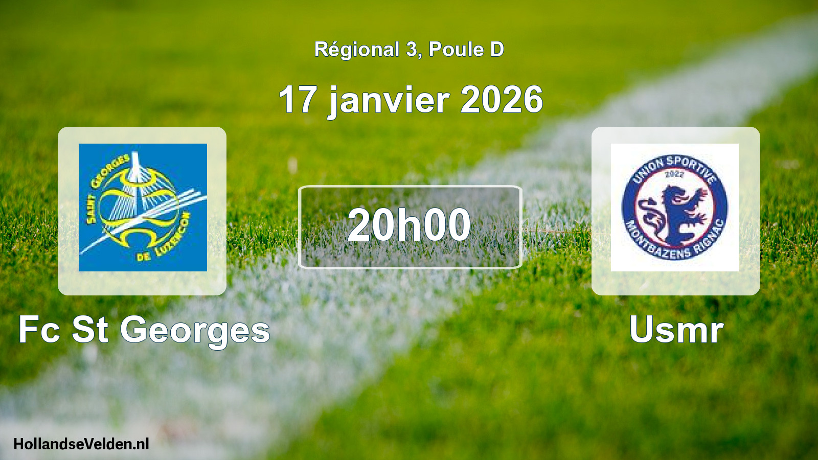 Geplande wedstrijd: Fc St Georges - Usmr (17 januari 2026)