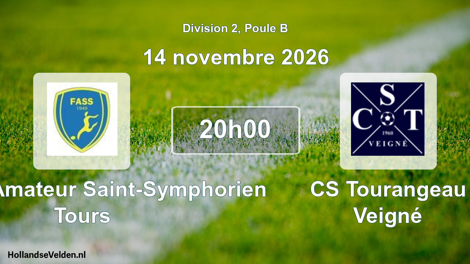 Match programmé: Football Amateur Saint-Symphorien Tours - CS Tourangeau Veigné (14 novembre 2026)