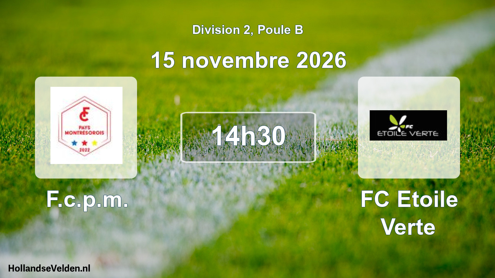 Match programmé: F.c.p.m. - FC Etoile Verte (15 novembre 2026)