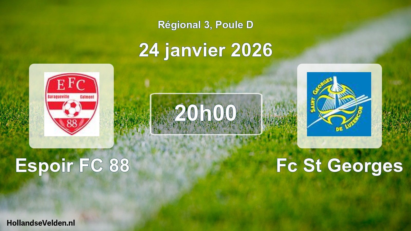Geplande wedstrijd: Espoir FC 88 - Fc St Georges (24 januari 2026)