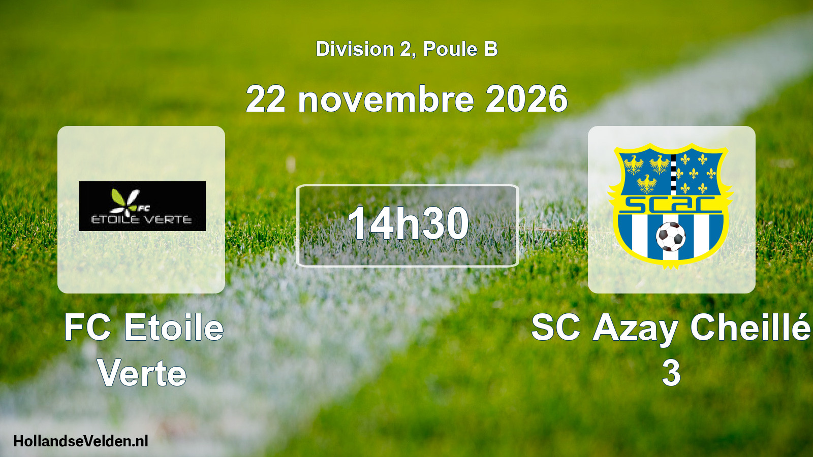 Match programmé: FC Etoile Verte - SC Azay Cheillé 3 (22 novembre 2026)