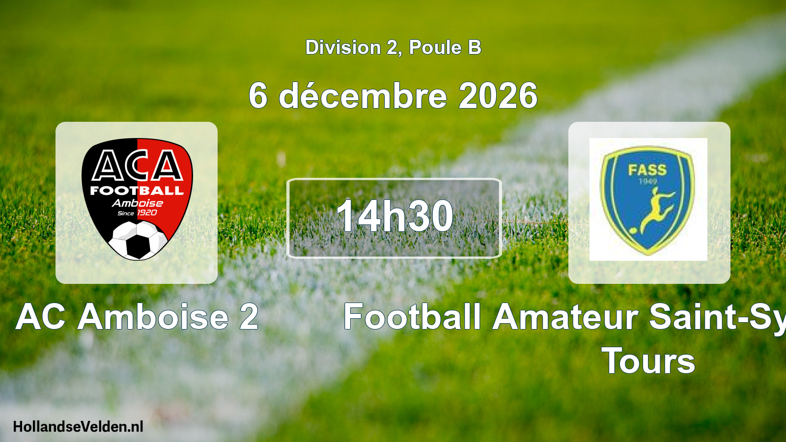 Match programmé: AC Amboise 2 - Football Amateur Saint-Symphorien Tours (6 décembre 2026)