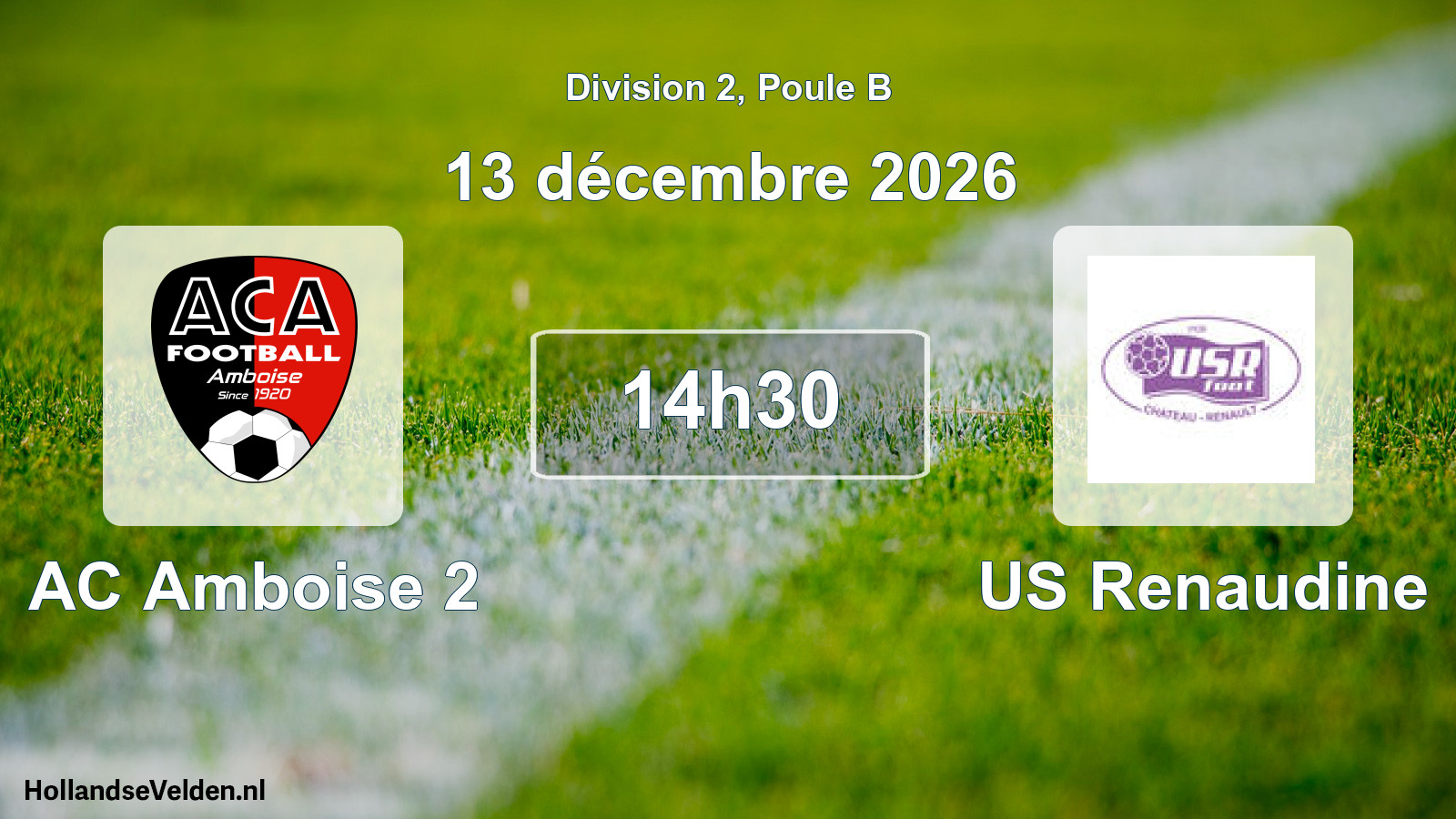 Match programmé: AC Amboise 2 - US Renaudine (13 décembre 2026)