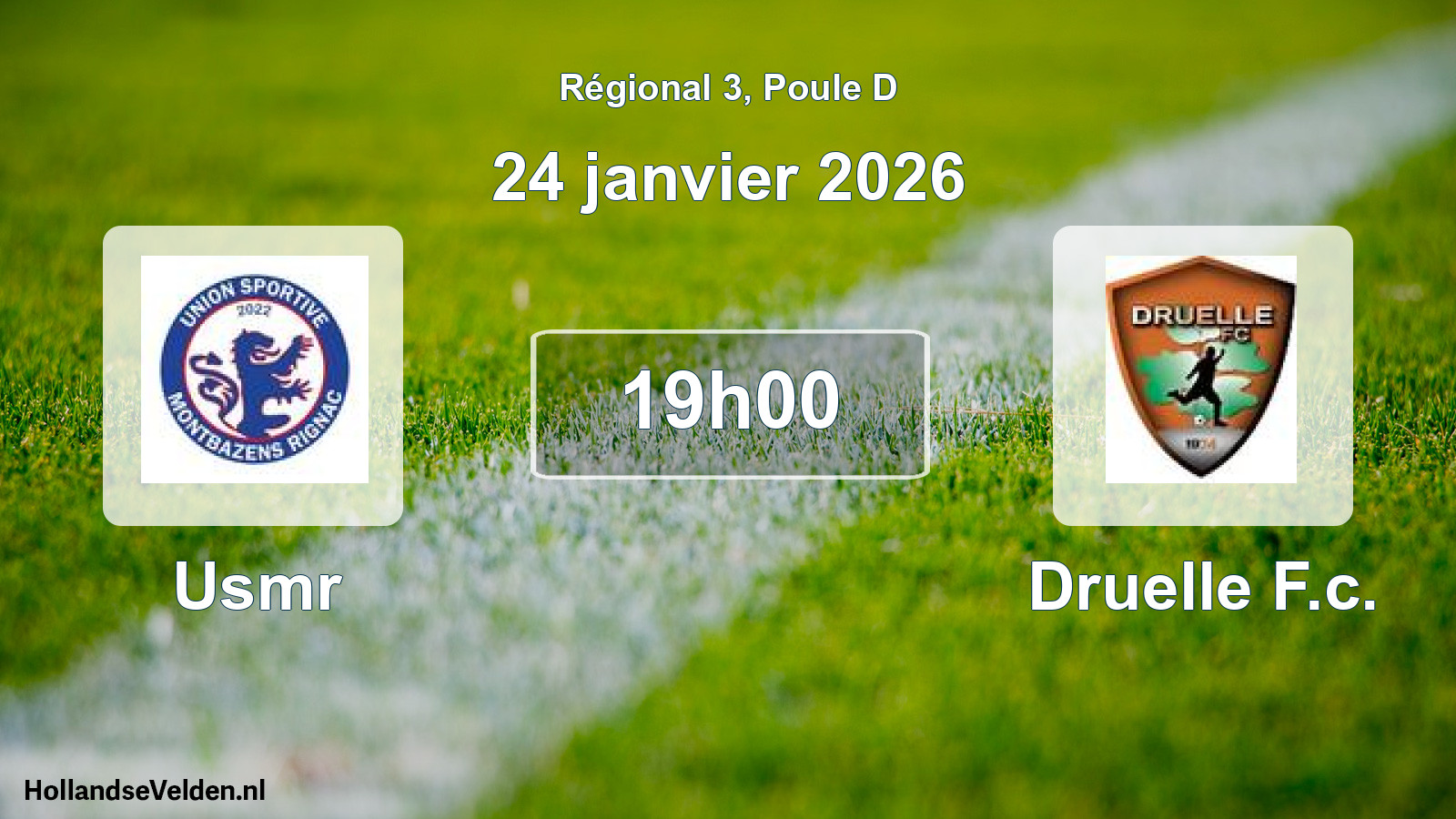 Geplande wedstrijd: Usmr - Druelle F.c. (24 janvier 2026)