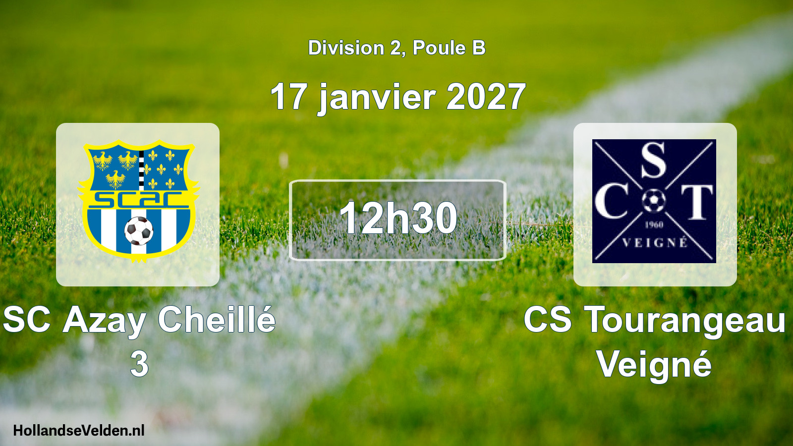 Match programmé: SC Azay Cheillé 3 - CS Tourangeau Veigné (17 janvier 2027)