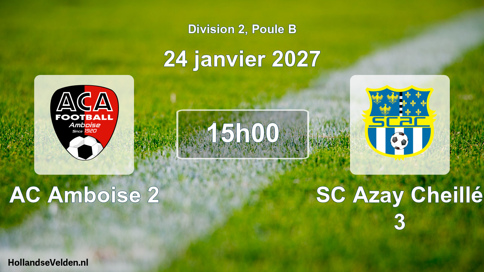 Match programmé: AC Amboise 2 - SC Azay Cheillé 3 (24 janvier 2027)
