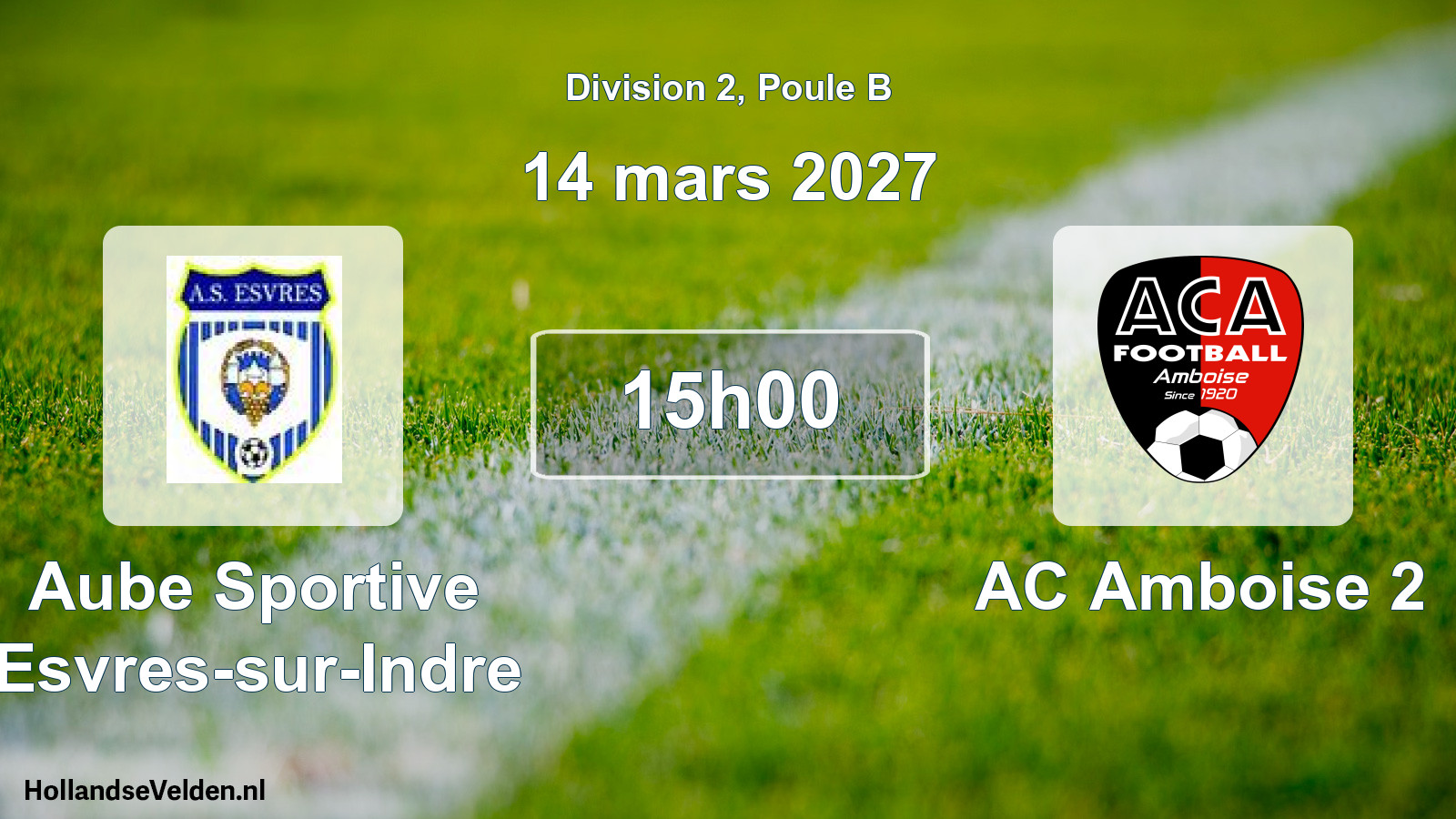 Match programmé: Aube Sportive Esvres-sur-Indre - AC Amboise 2 (14 mars 2027)