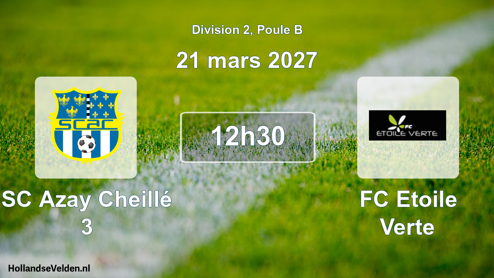 Match programmé: SC Azay Cheillé 3 - FC Etoile Verte (21 mars 2027)