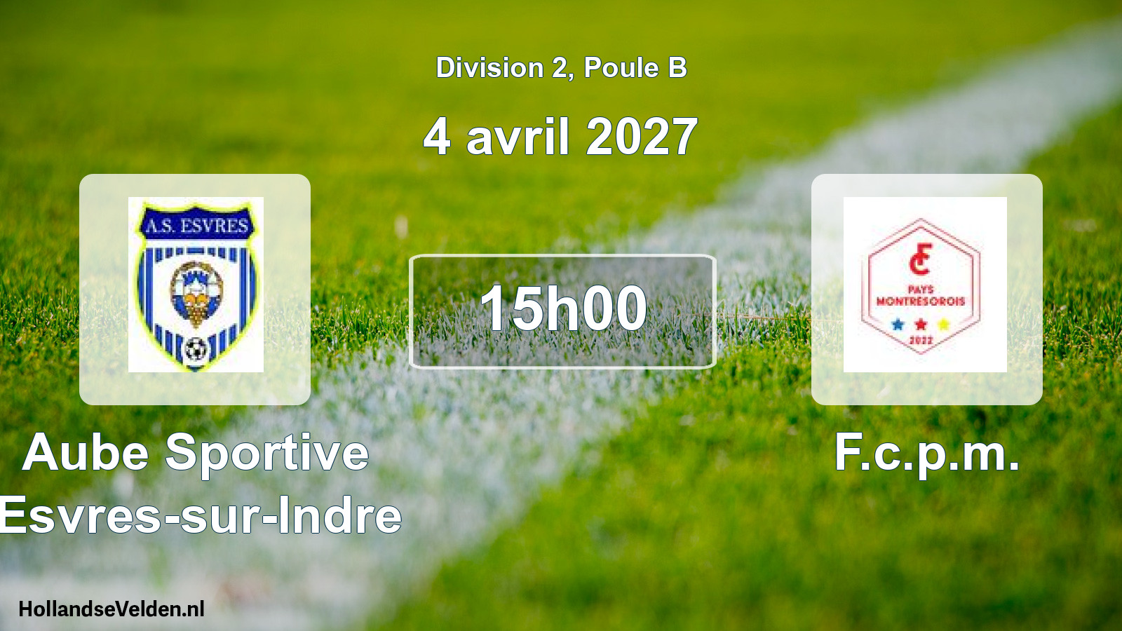 Match programmé: Aube Sportive Esvres-sur-Indre - F.c.p.m. (4 avril 2027)