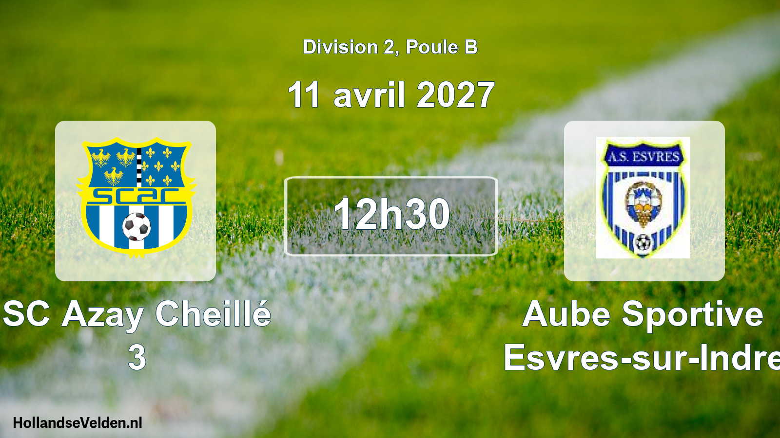 Match programmé: SC Azay Cheillé 3 - Aube Sportive Esvres-sur-Indre (11 avril 2027)