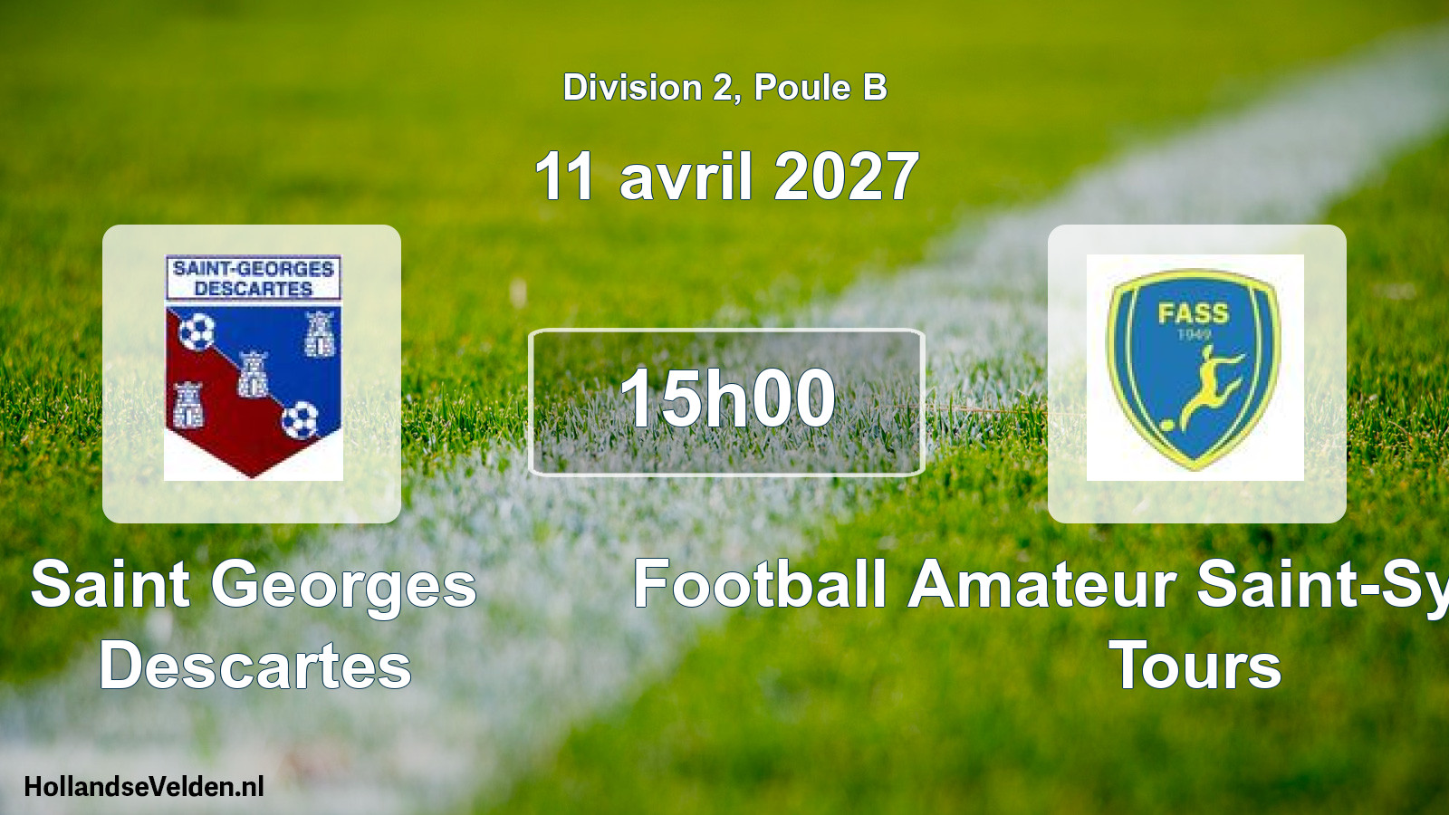 Match programmé: Saint Georges Descartes - Football Amateur Saint-Symphorien Tours (11 avril 2027)
