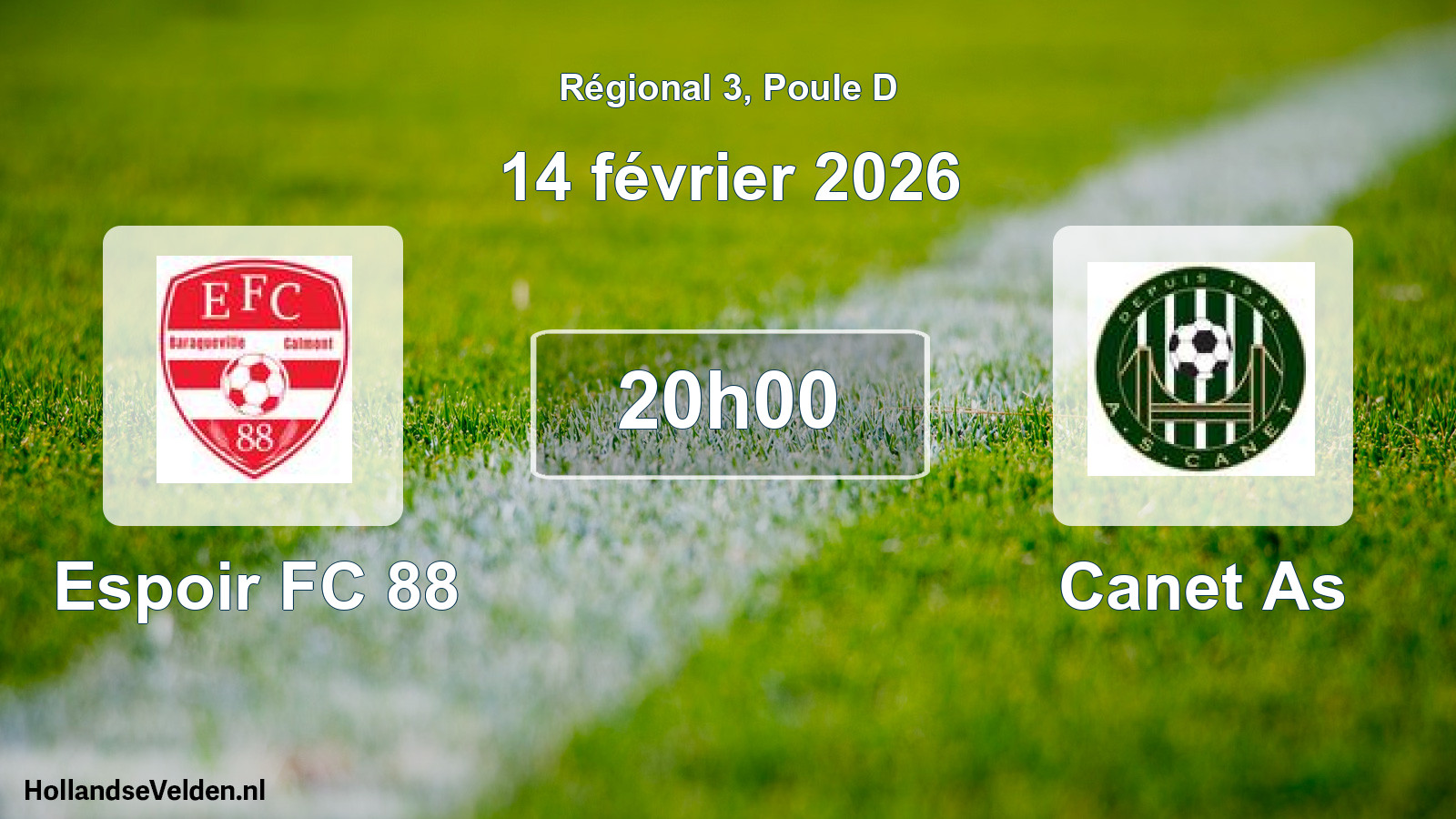 Geplande wedstrijd: Espoir FC 88 - Canet As (14 février 2026)