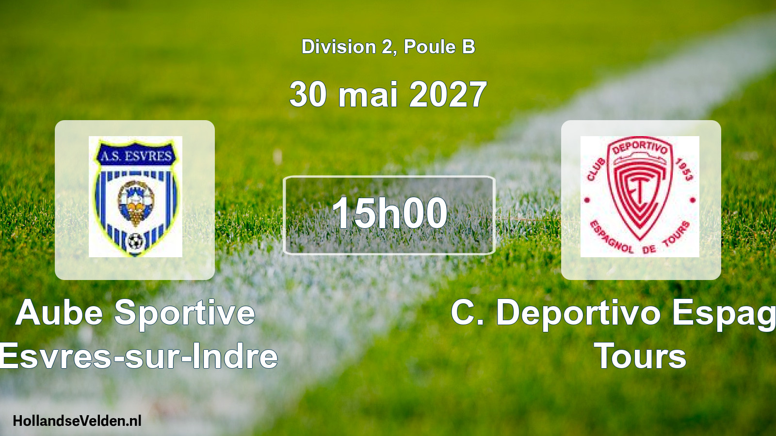 Match programmé: Aube Sportive Esvres-sur-Indre - C. Deportivo Espagnol Tours (30 mai 2027)